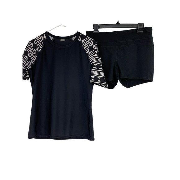 Old Navy Active Lot Of 2 Workout Shorts Top Black Large 1803 - Picture 8 of 8